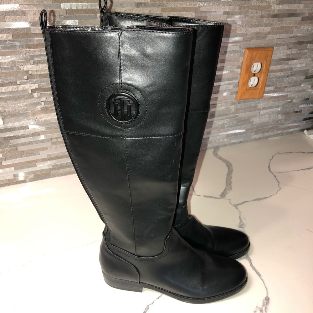 Tommy Hilfiger black riding boots, sz 7